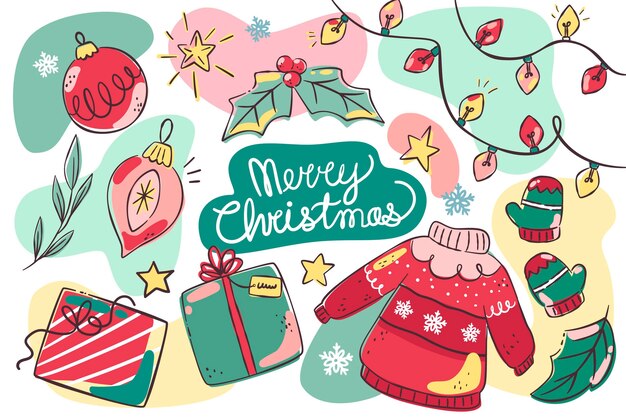 Flat design christmas background