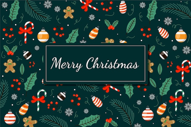 Flat design christmas background