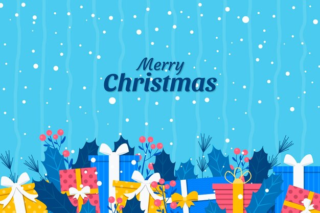 Flat design christmas background