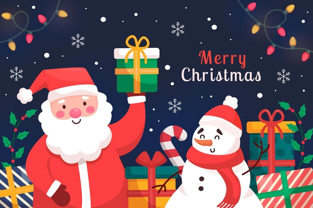 Flat design christmas background