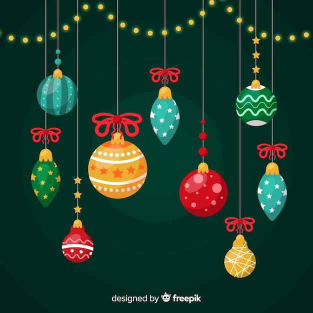 Flat design christmas balls set