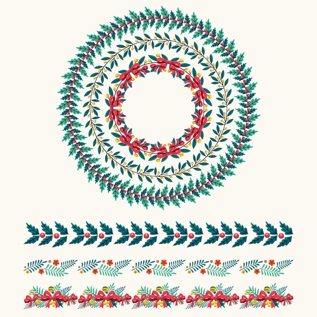 Free Vector flat design christmas frames and borders