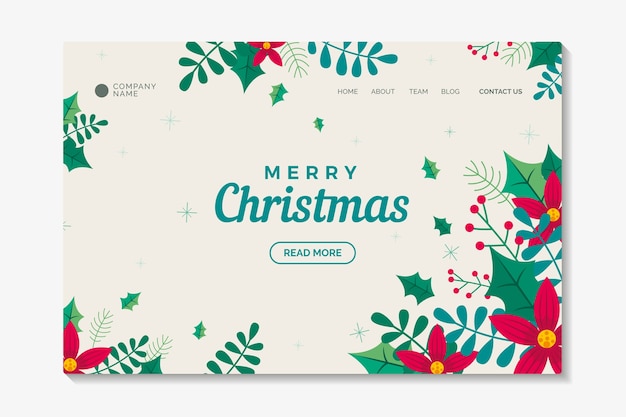 Flat design christmas landing page template