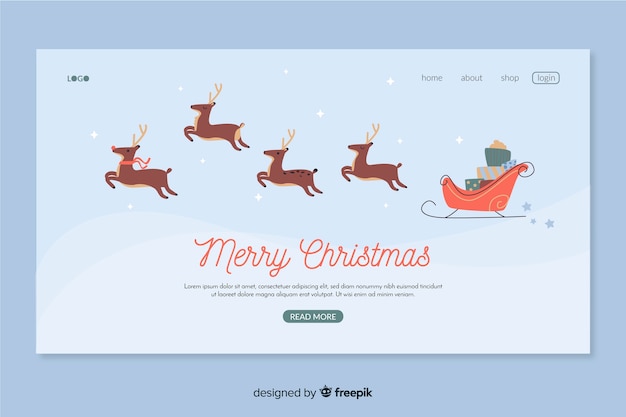 Free vector flat design christmas landing page