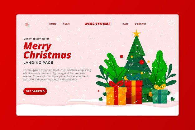 Flat design christmas landing page