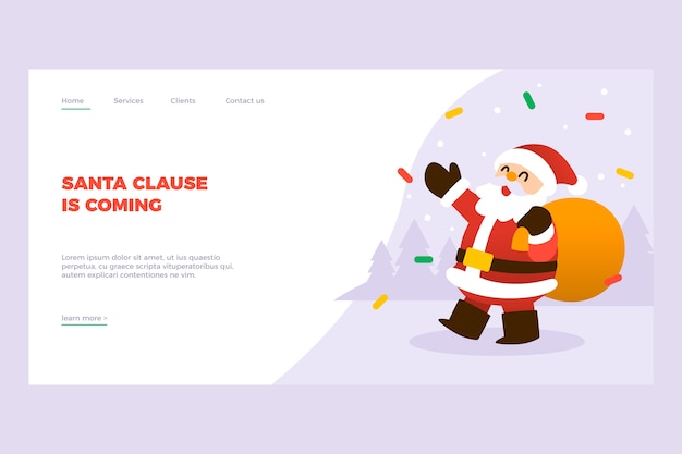 Free vector flat design christmas landing page