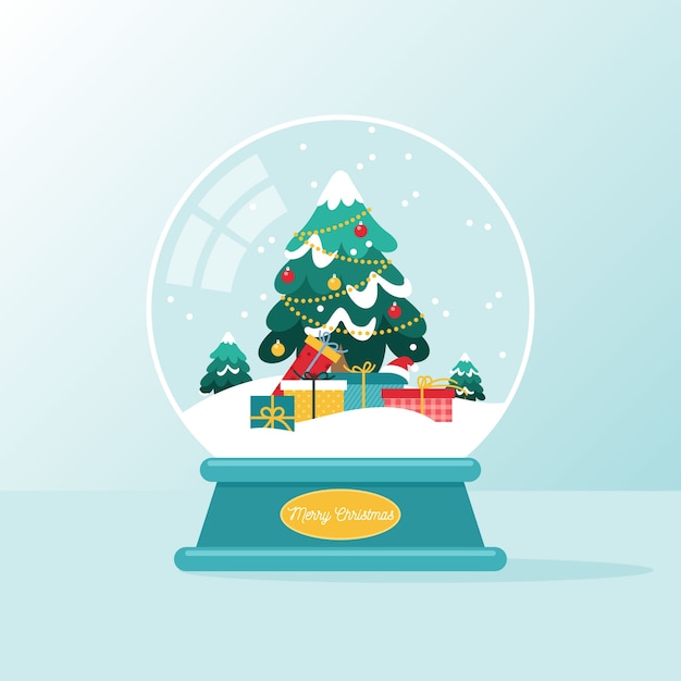 Free Vector flat design christmas snowball globe