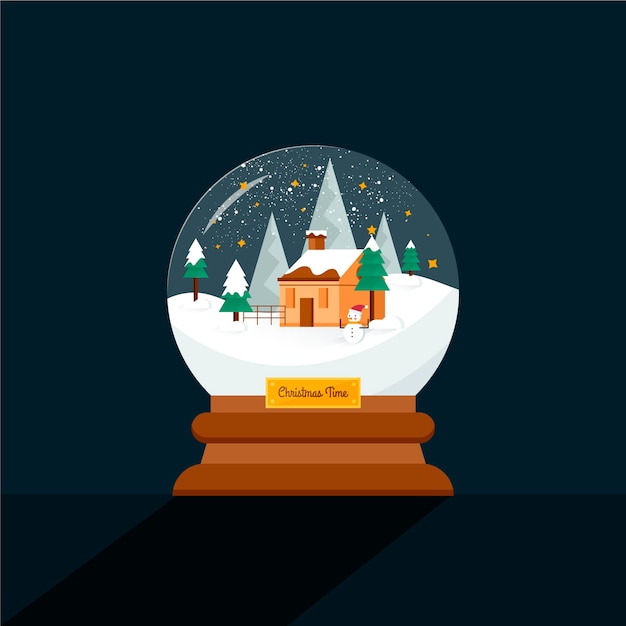 Free Vector flat design christmas snowball globe