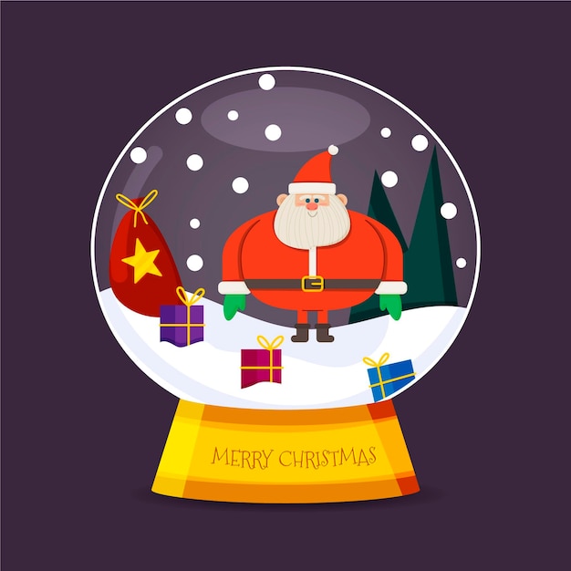 Free Vector flat design christmas snowball globe