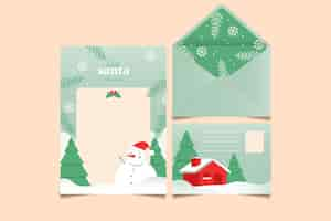 Free vector flat design christmas stationery template