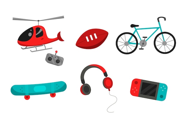 Free Vector flat design christmas toy collection