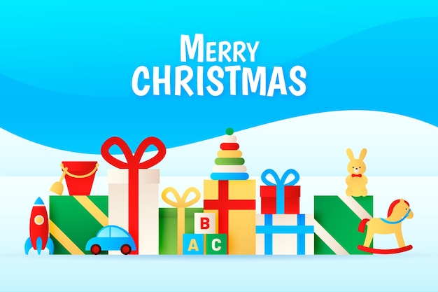 Flat design christmas toys background