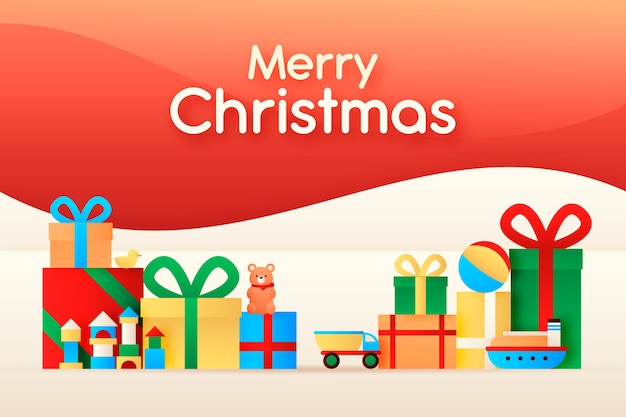 Flat design christmas toys background