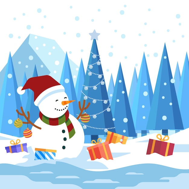 Free vector flat design christmas wallpaper