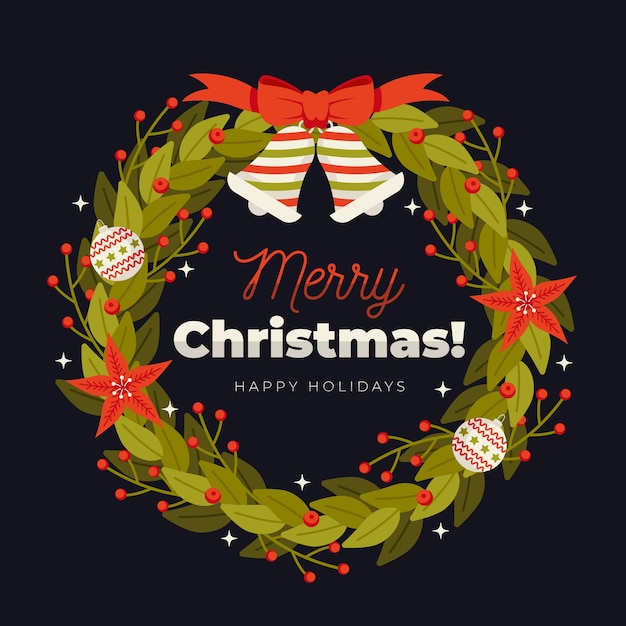 Free Vector flat design christmas wreath concept