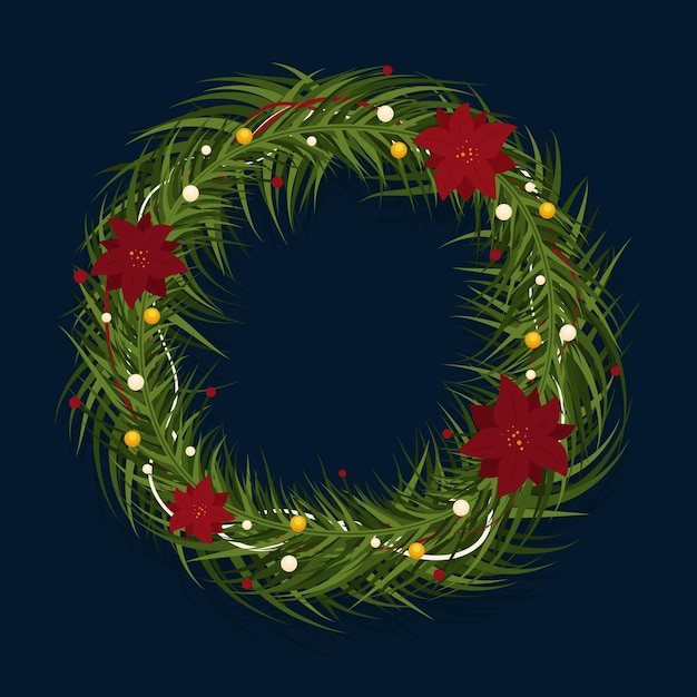 Free vector flat design christmas wreath