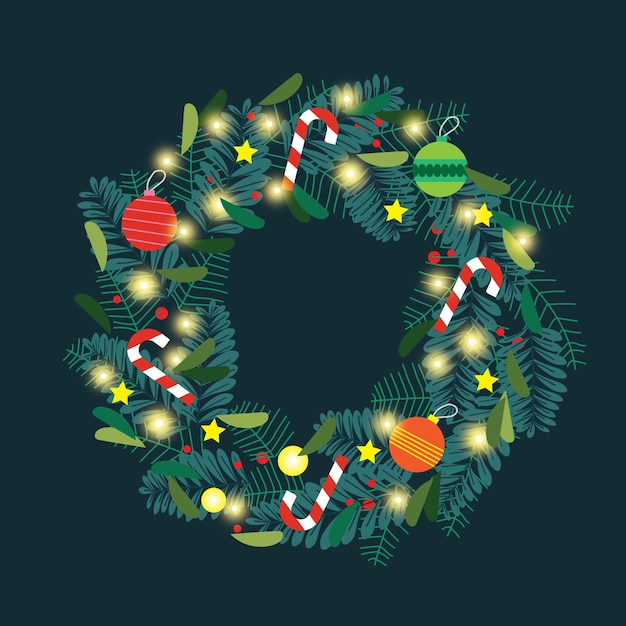 Free vector flat design christmas wreath