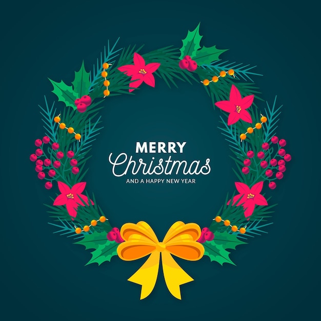 Free vector flat design christmas wreath