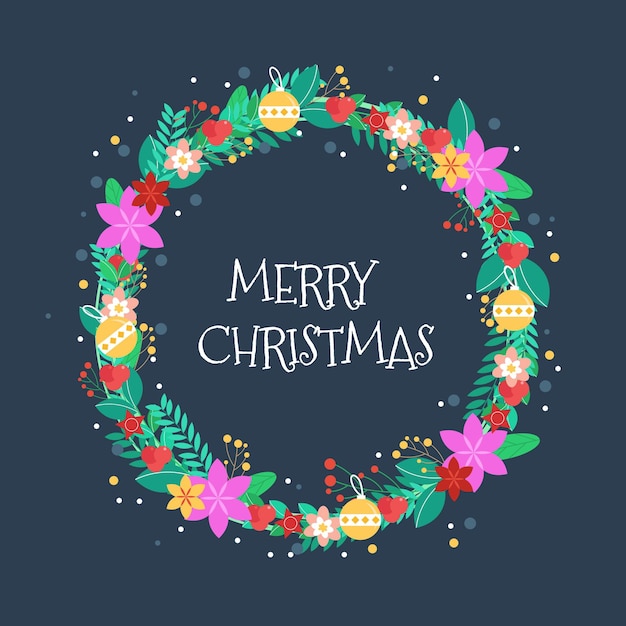 Free vector flat design christmas wreath