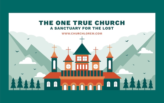 Flat design church facebook post