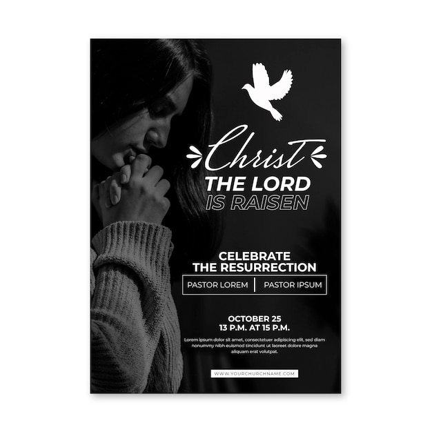 Flat design church flyer ready to print