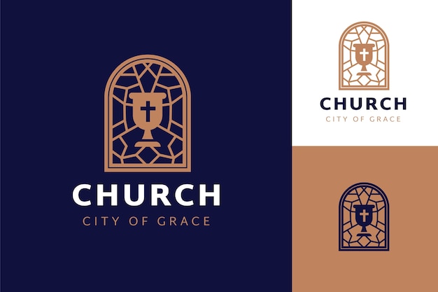 Free Vector flat design church logo template