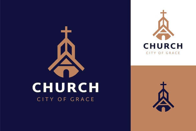 Flat design church logo template