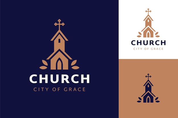 Flat design church logo template