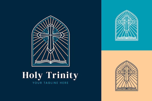 Flat design church logo template