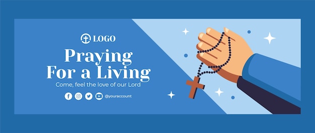 Flat design church twitter header