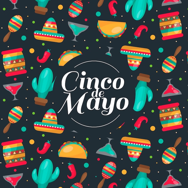 Free vector flat design cinco de may theme