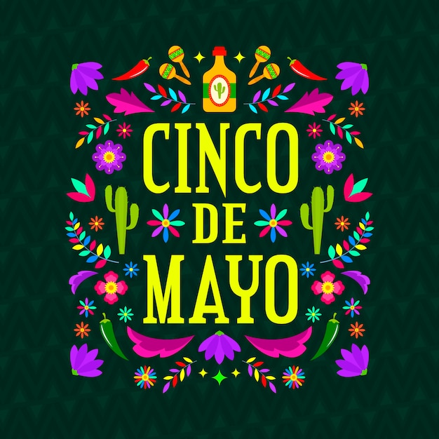 Free Vector flat design cinco de mayo concept