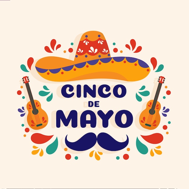 Flat design cinco de mayo concept