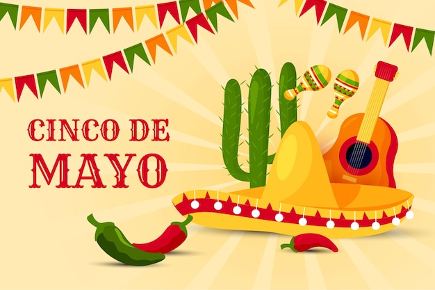 Flat design cinco de mayo concept