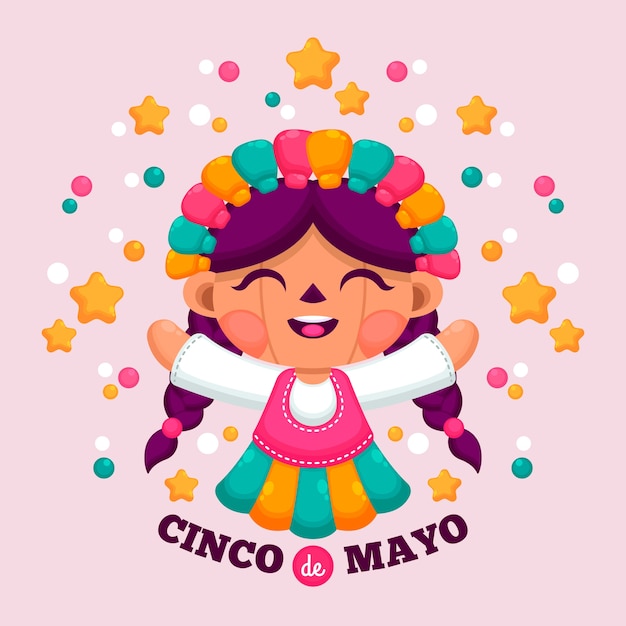 Flat design cinco de mayo event