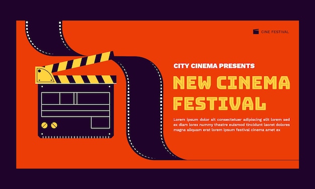 Free Vector flat design cinema festival facebook template