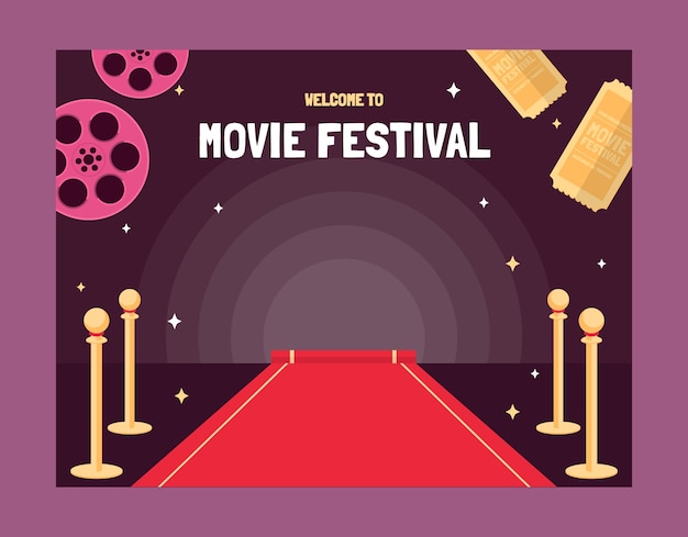 Free vector flat design cinema festival photocall