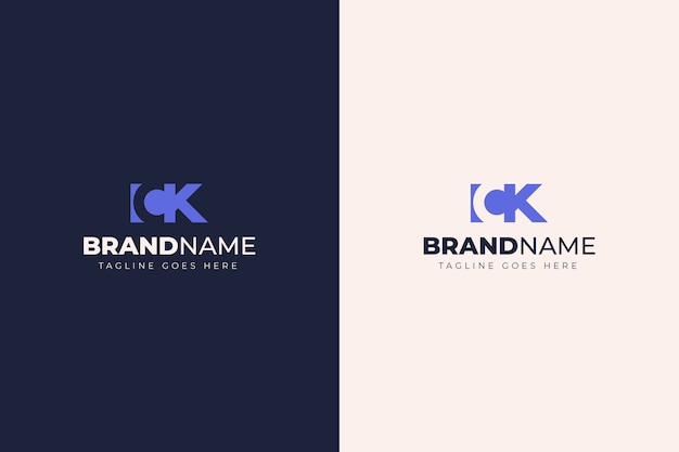 Free vector flat design ck or kc template