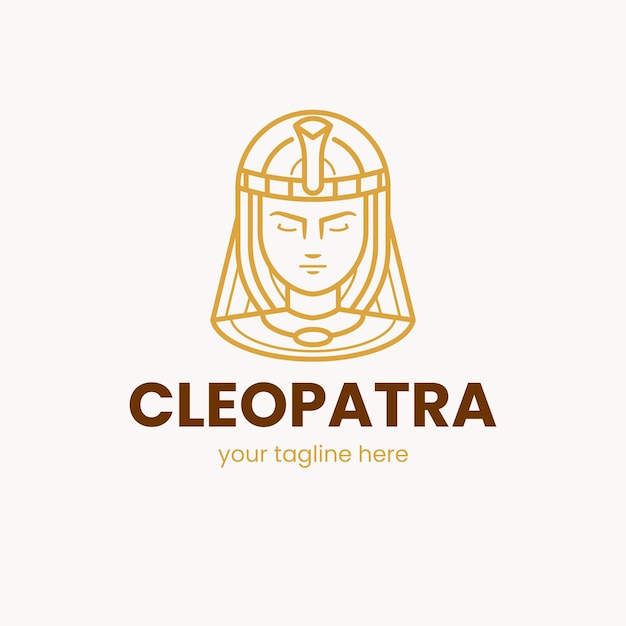 Free Vector flat design cleopatra logo template