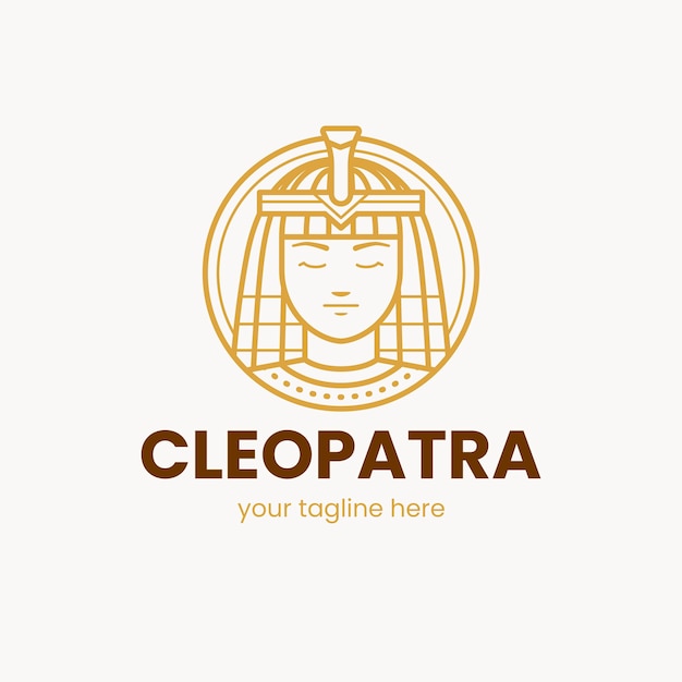 Free Vector flat design cleopatra logo template