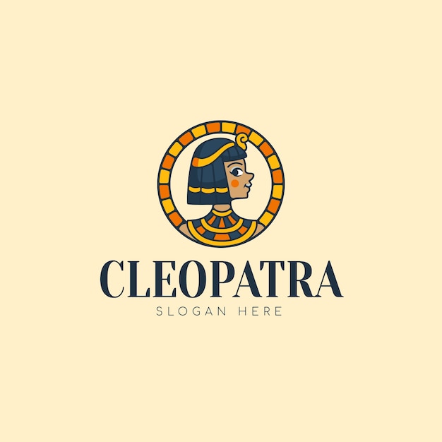 Free Vector flat design cleopatra logo template