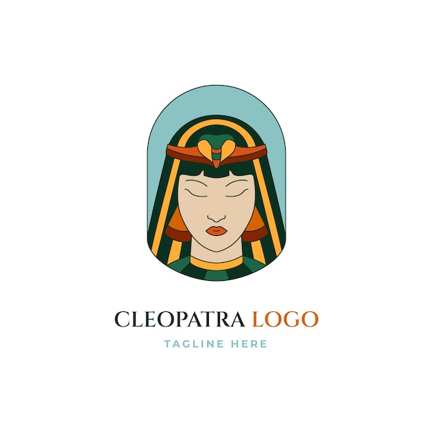 Free Vector flat design cleopatra logo template