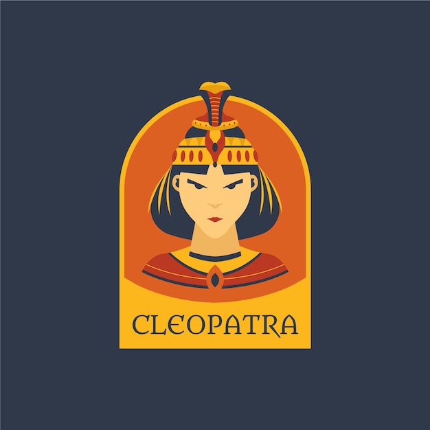 Free Vector flat design cleopatra logo