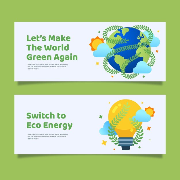 Flat design climate change banners