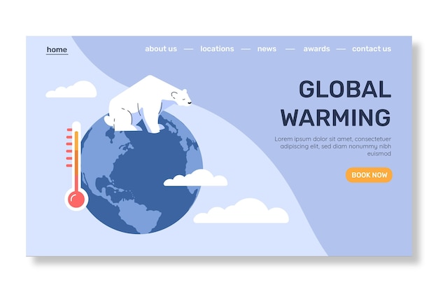 Free Vector flat design climate change landing page template