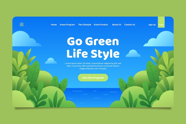 Flat design climate change landing page