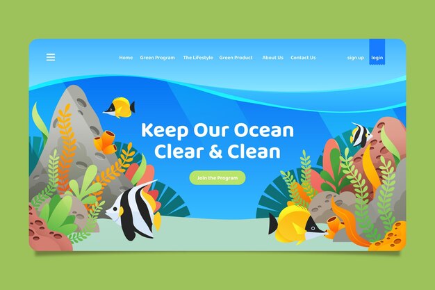 Flat design climate change landing page