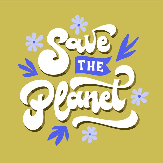 Flat design climate change lettering