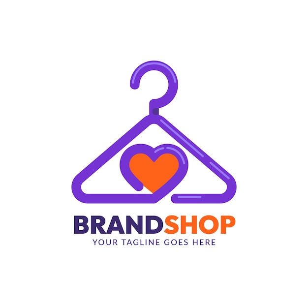 Flat design clothing store logo design