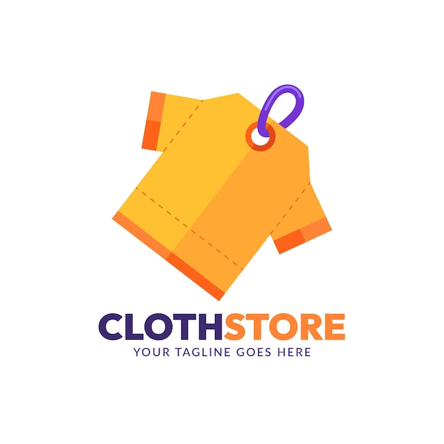 Flat design clothing store logo design